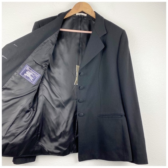 Burberry Black Wool Blazer Size 48 - Picture 6 of 9